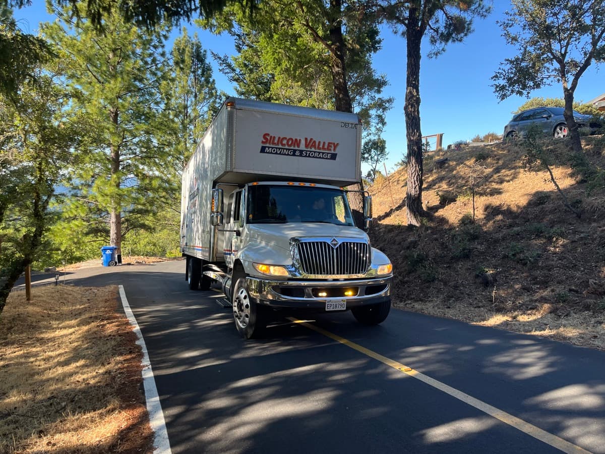 Silicon Valley Moving & Storage truck on a local Bay Area job