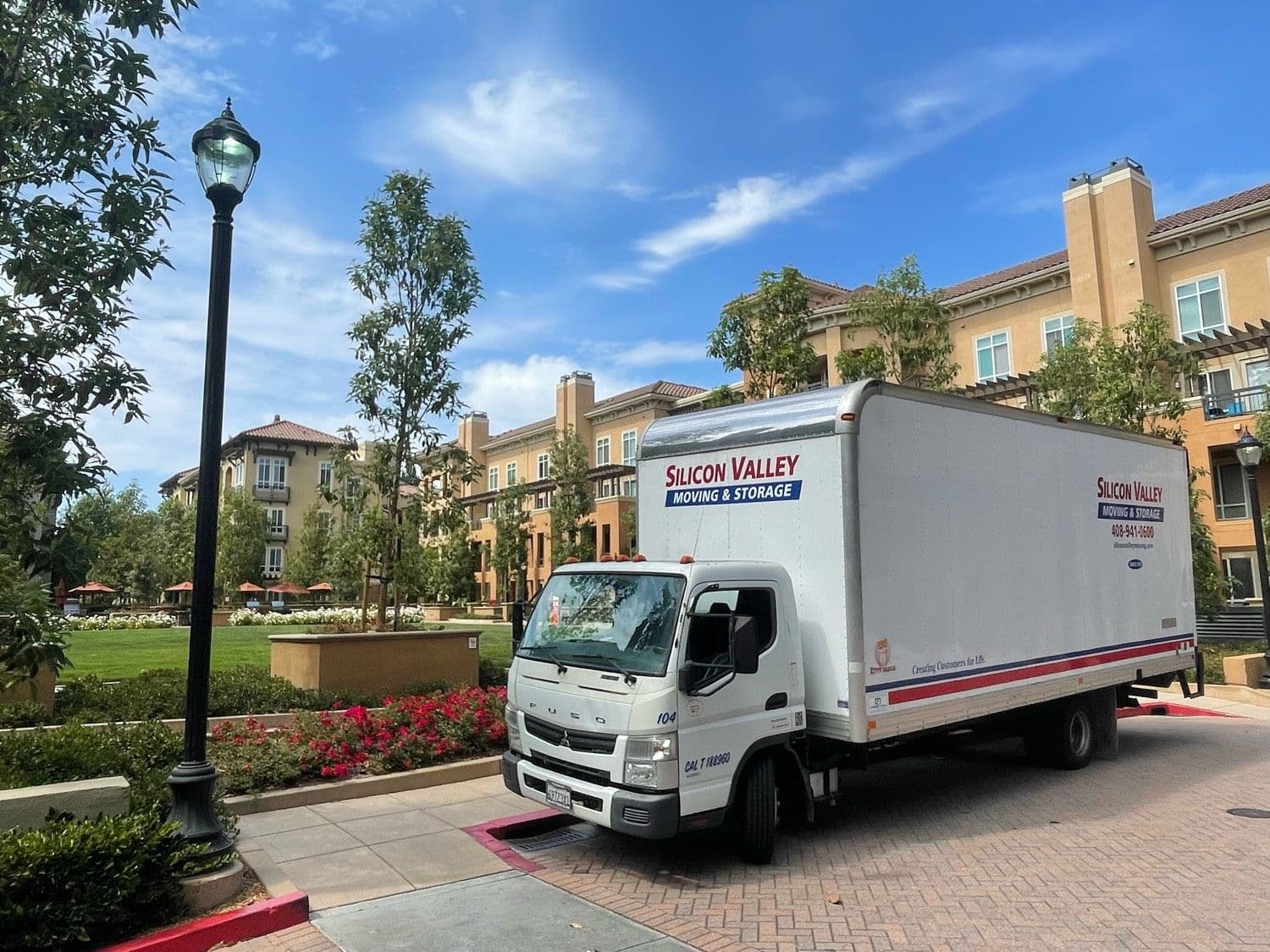 SVM moving truck at a Bay Area mixed-use commercial property