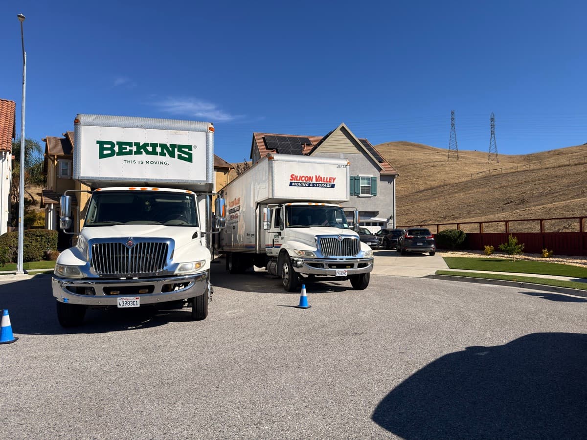 Silicon Valley Moving & Storage fleet of trucks