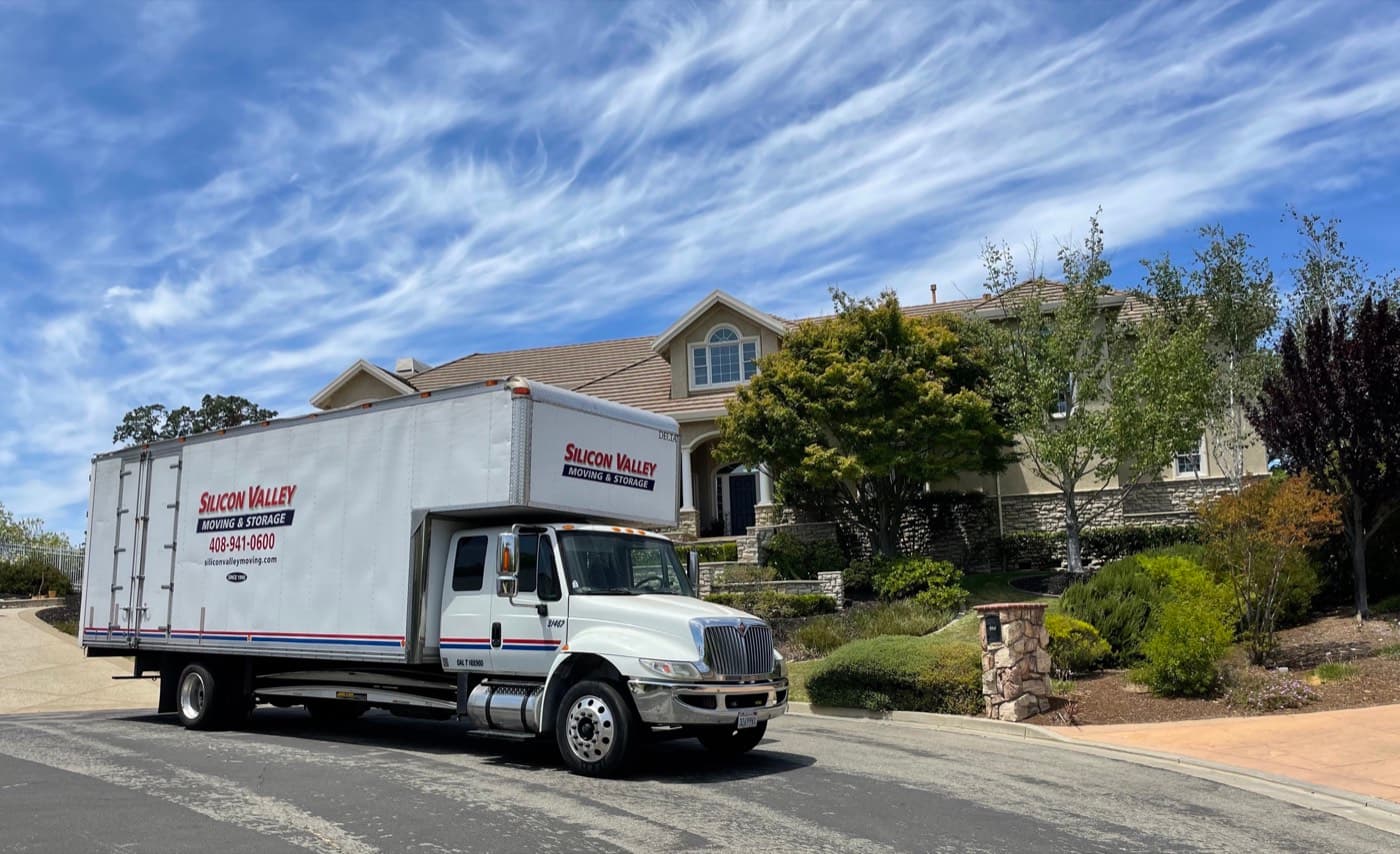 SVM moving truck staged at a San Jose office building