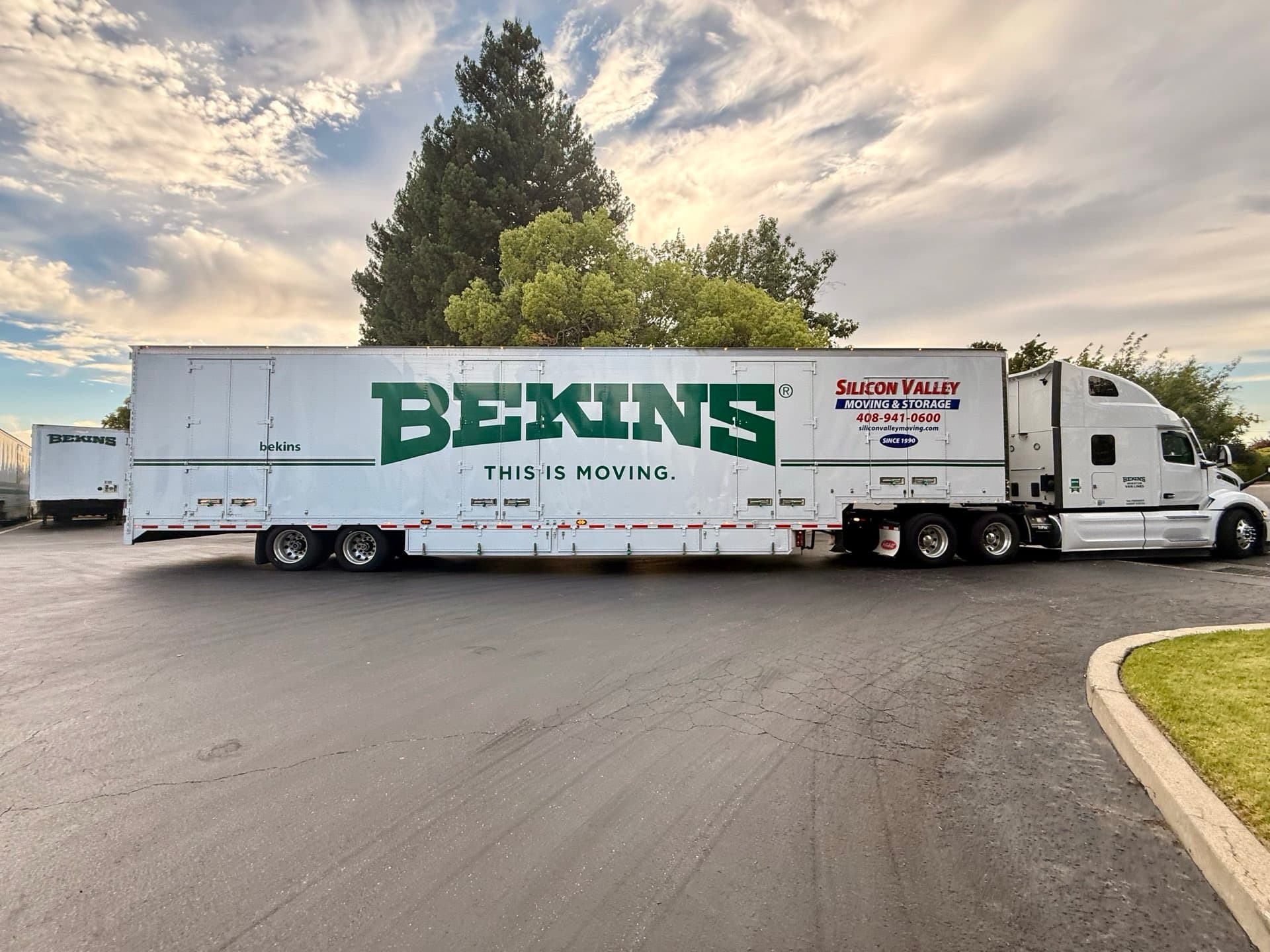 Loaded moving truck